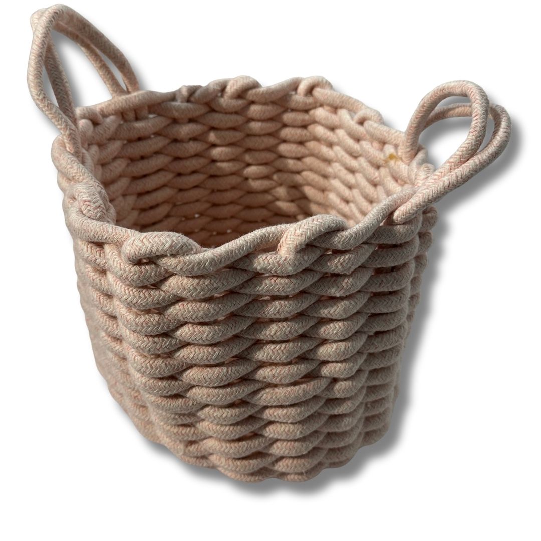 CESTA CORDON DE ALGODON rosa